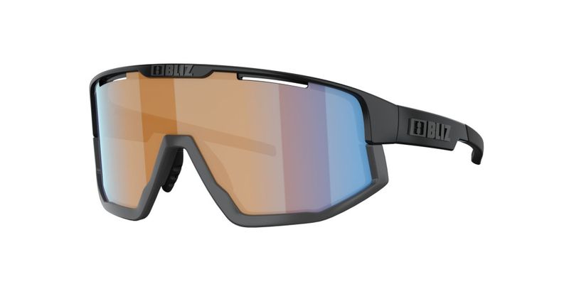 Bliz Fusion Small Matte Black Linsefarge: Korall/oransje speilblå