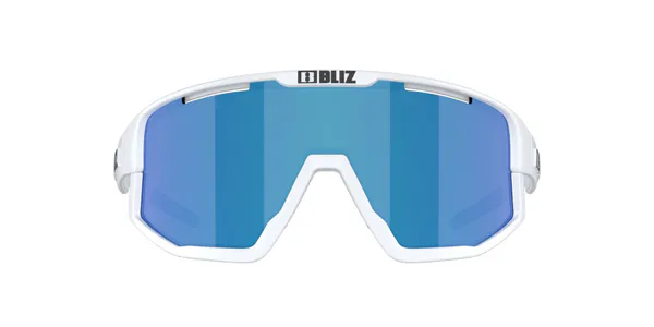 Bliz Fusion Small Matt White, Brown w Blue Multi